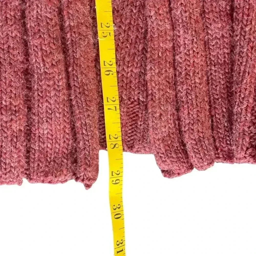 Natural Reflections Burgundy Chunky Knit Open Front Cardigan‎ Small 25% Wool - Picture 8 of 8